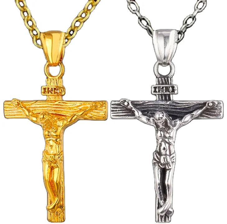 

jialin jewelry religion gold color fashion jewelry pendant Jesus cross pendant