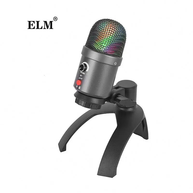 

Desktop Double Cartridges Rgb Professional Vocal Usb Speaker Microphone Kit