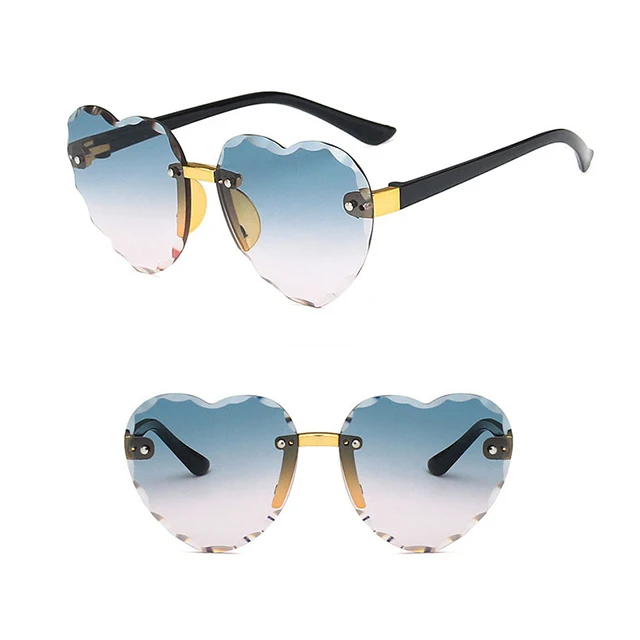 

DLB5161 DL glasses 2020 Frameless Kids Eyewear Heart Shape Rimless Children Fashion Sunglasses Oversized Large Shape Eyewear