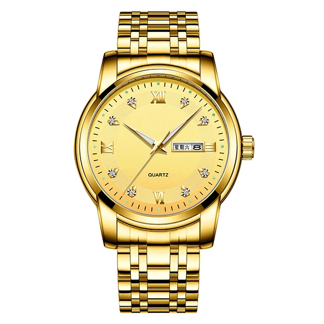 

304 Stainless Steel Strap 5atm Waterproof Dual Calendar Men's Mechanical Watch