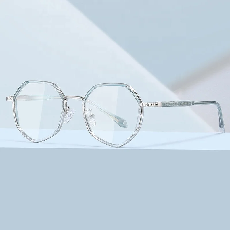 

Jiuling eyewear prescription glasses gradient colors tr90 frame spectacles anti blue ray polygon frame optical glasses, Mix color or custom colors