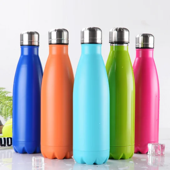 

500ml/750ml/1000ml Safe Insulated Double wall Stainless Steel Cola Water Bottle Sport Thermos, Customized colors acceptable