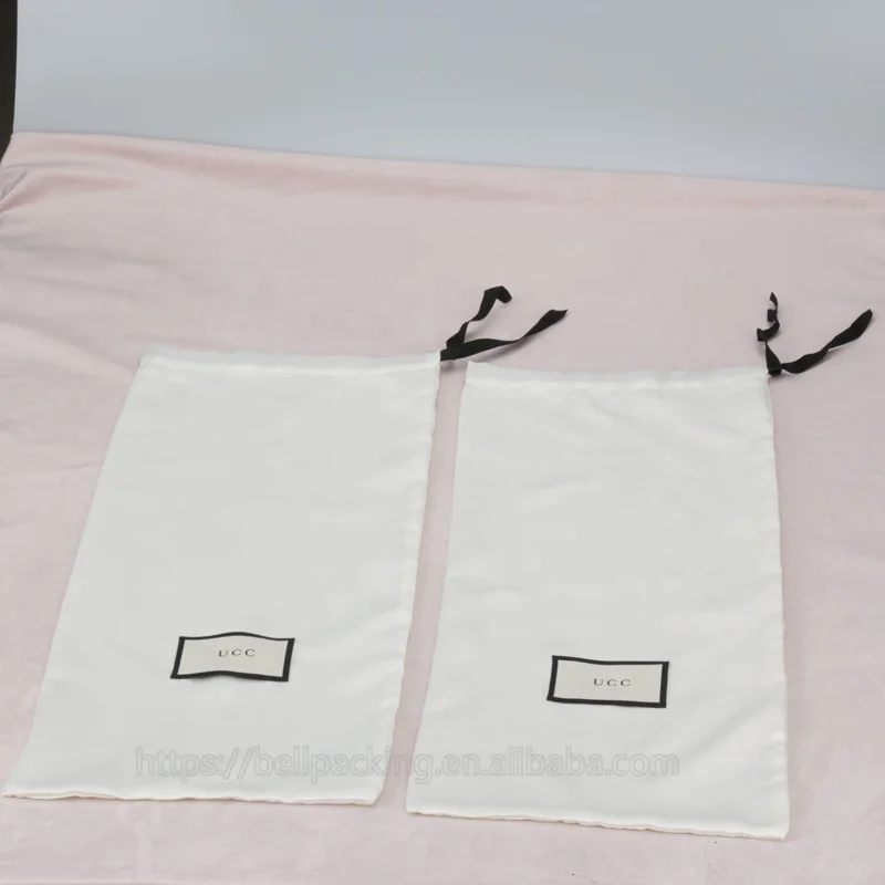 

Custom Logo Matt Soft Silk Shoe Dust Bag, Natural color, off white color, white color, black color , red etc