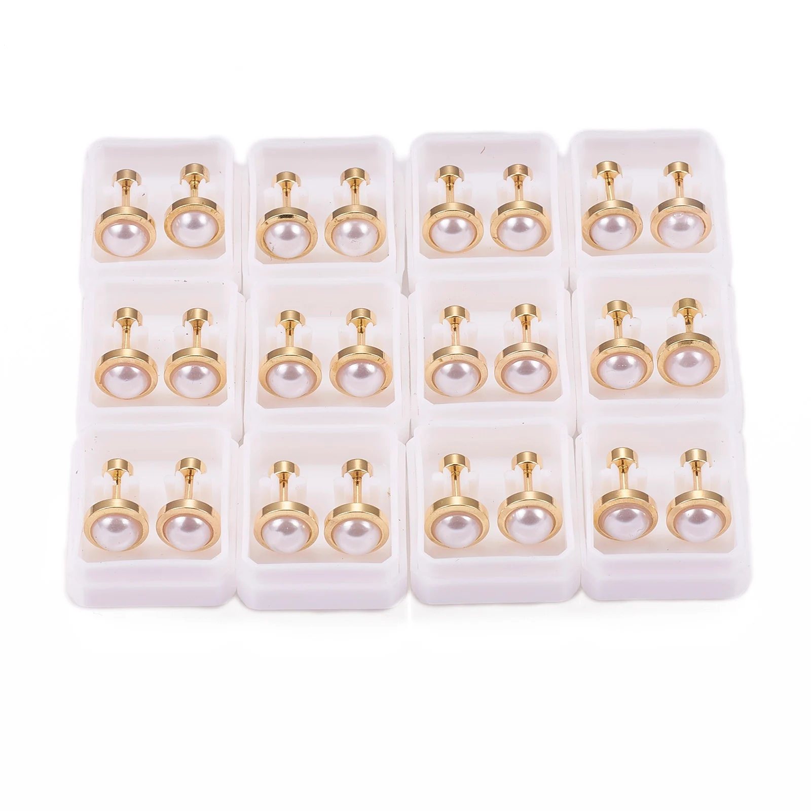 

PandaHall 13mm 304 Stainless Steel Plastic Pearl Ear Plugs Gauges