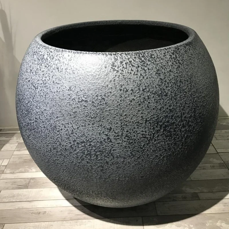 

Outdoor Large Planter Round Fiberglass Flower Pot Decoration Home Shopping Mall Garden Plant Pot