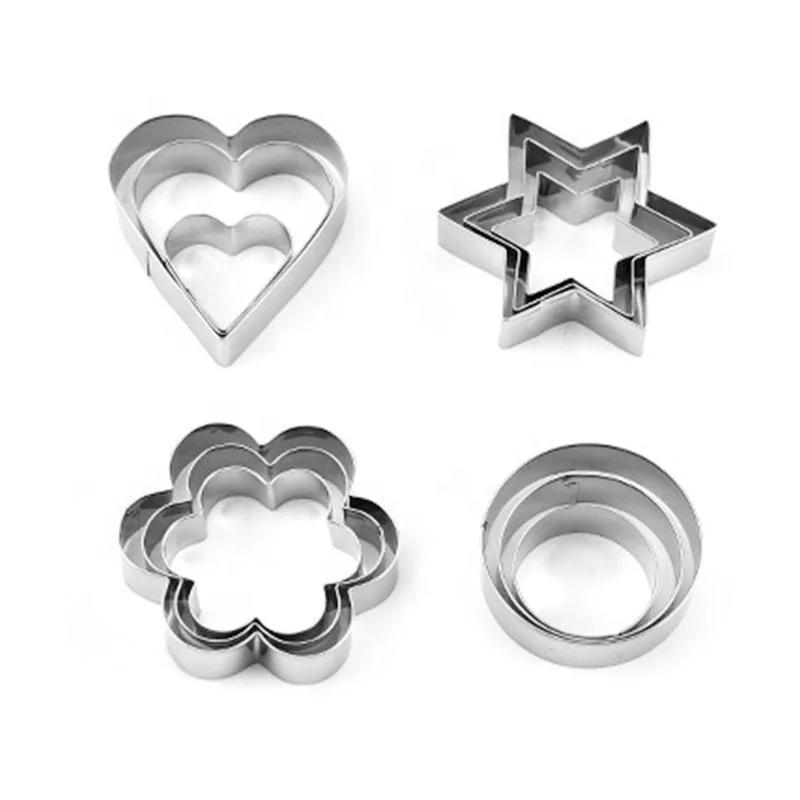 

Cookie Cutter Biscuit Shape Set Cookie Pastry Stainless Steel Mold Knife Heart Star Circle Flower Shaped Mold