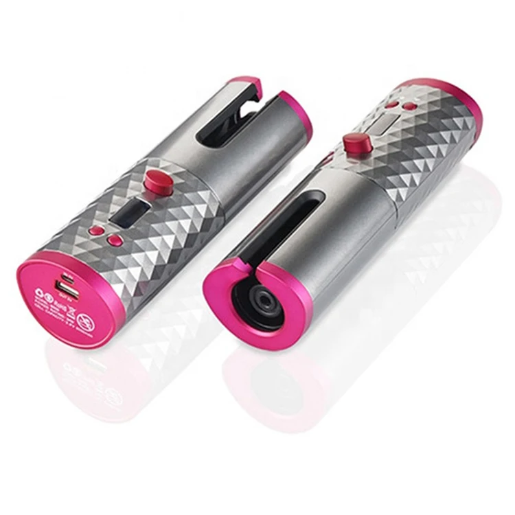 

Portable Wireless Automatic Curling Iron Hair Curler USB Rechargeable for LCD Display Curly Machine, Black,white,gray