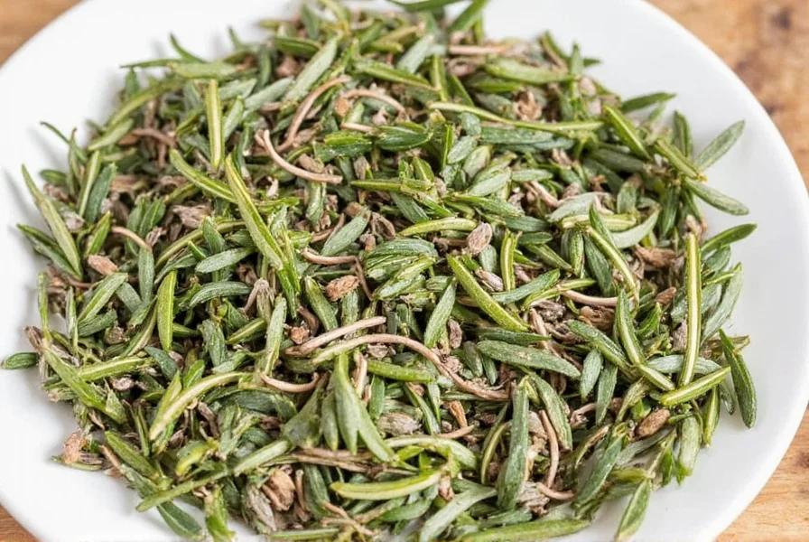 Dried rosemary in seasoning bowl
