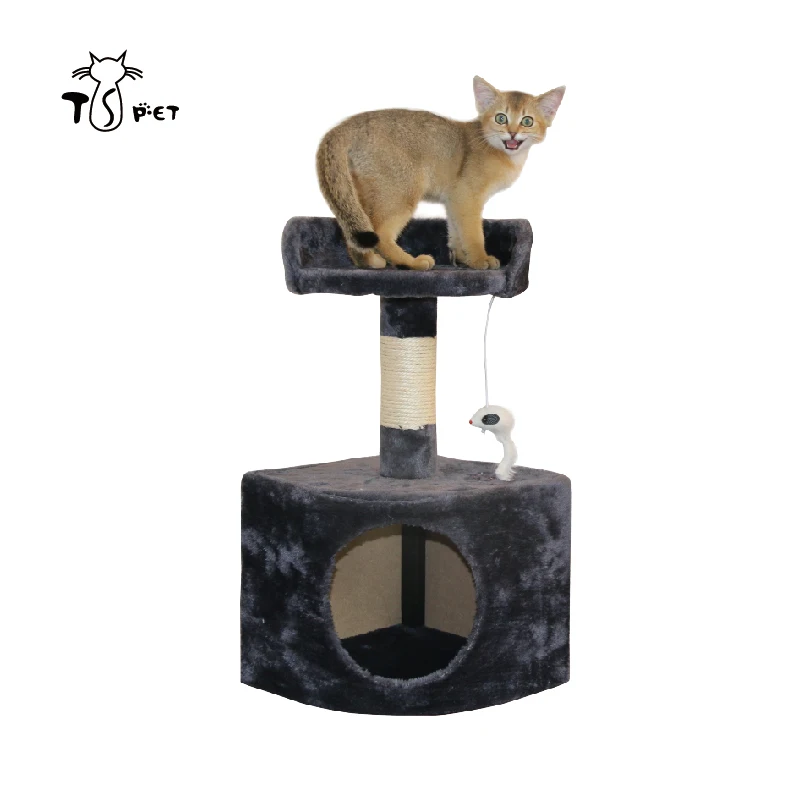 

Plush Paw Print Best Selling Summer Tower Wood Lidl Modern Wholesale Sisal Pole Cat Tree, Beige, brown, grey or customized