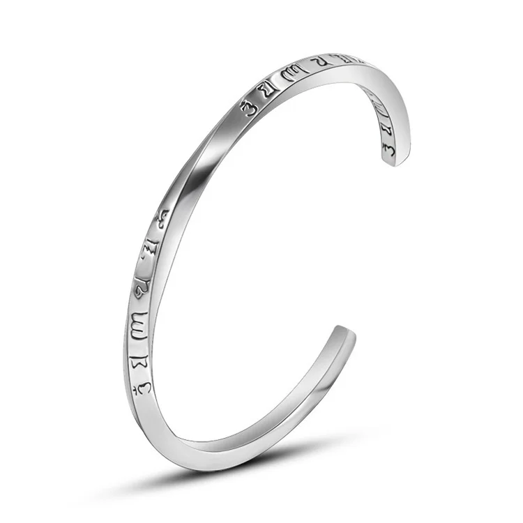 

Fashion titanium steel bracelet retro ethnic style lettering ladies bracelet stainless steel bracelet jewelry wholesale