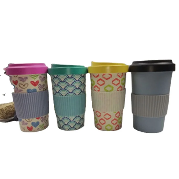

MIKENDA Reusable bamboo fiber cup travel mug coffee mug custom logo cups