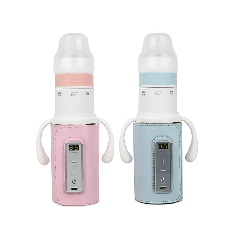 

Hot new products smart bottle thermostat milk jacket heating travel portable baby bottle instant milk powder box, Blue,pink