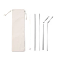 

Custom Logo 304 Inox Reusable Stainless Steel Drinking Straws with Cleaning Brush
