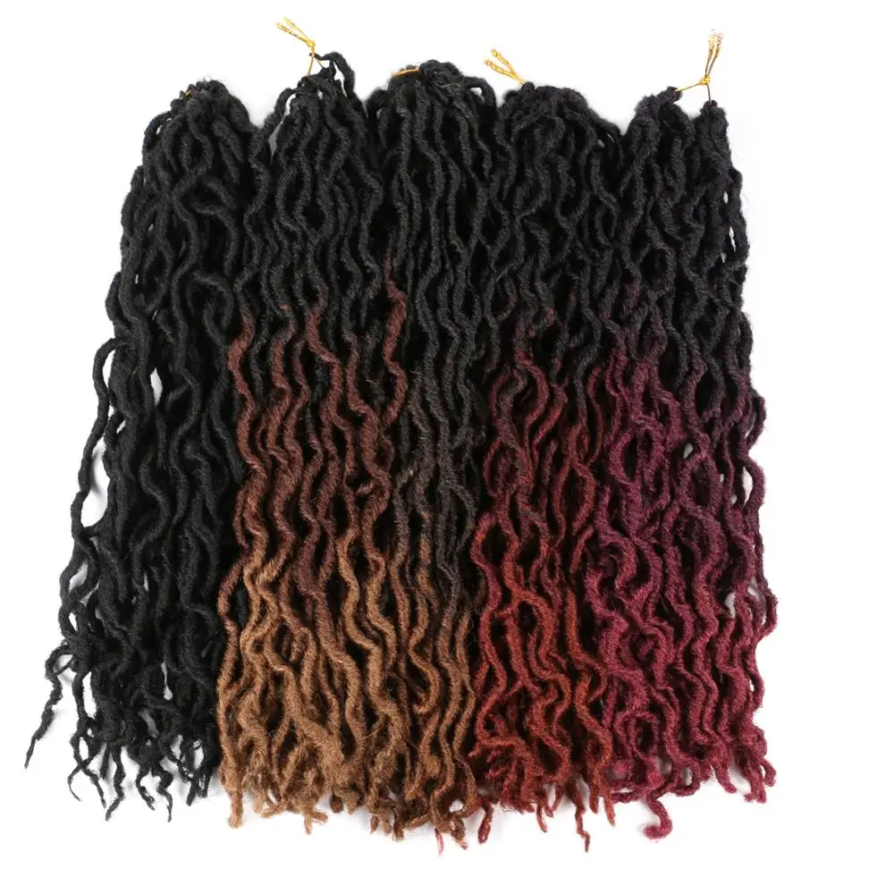 

VMAE Cheap Price Gypsy Locs 18 Inch 24pcs/Pack 1B/BUG Two Colored Afro Curl Passion Braiding Hair