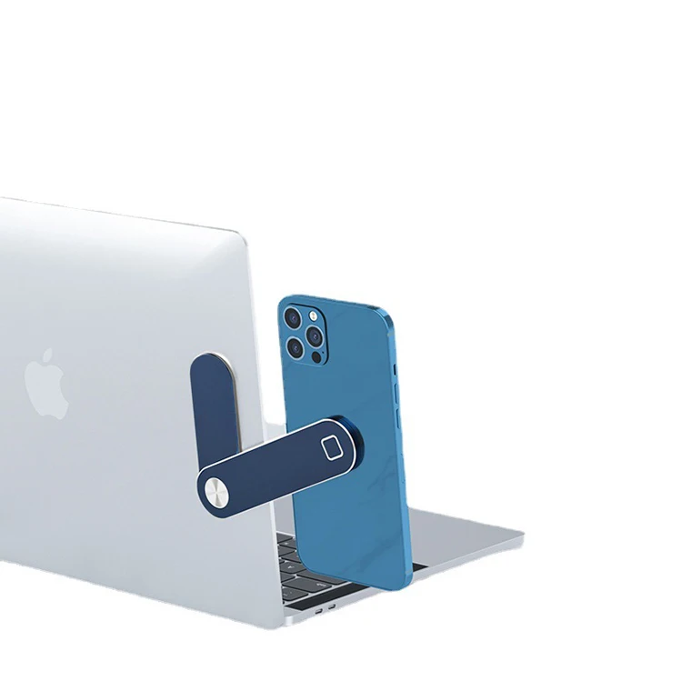 

2022 portable Factory price laptop magnetic phone holder for computer, Blue/silver