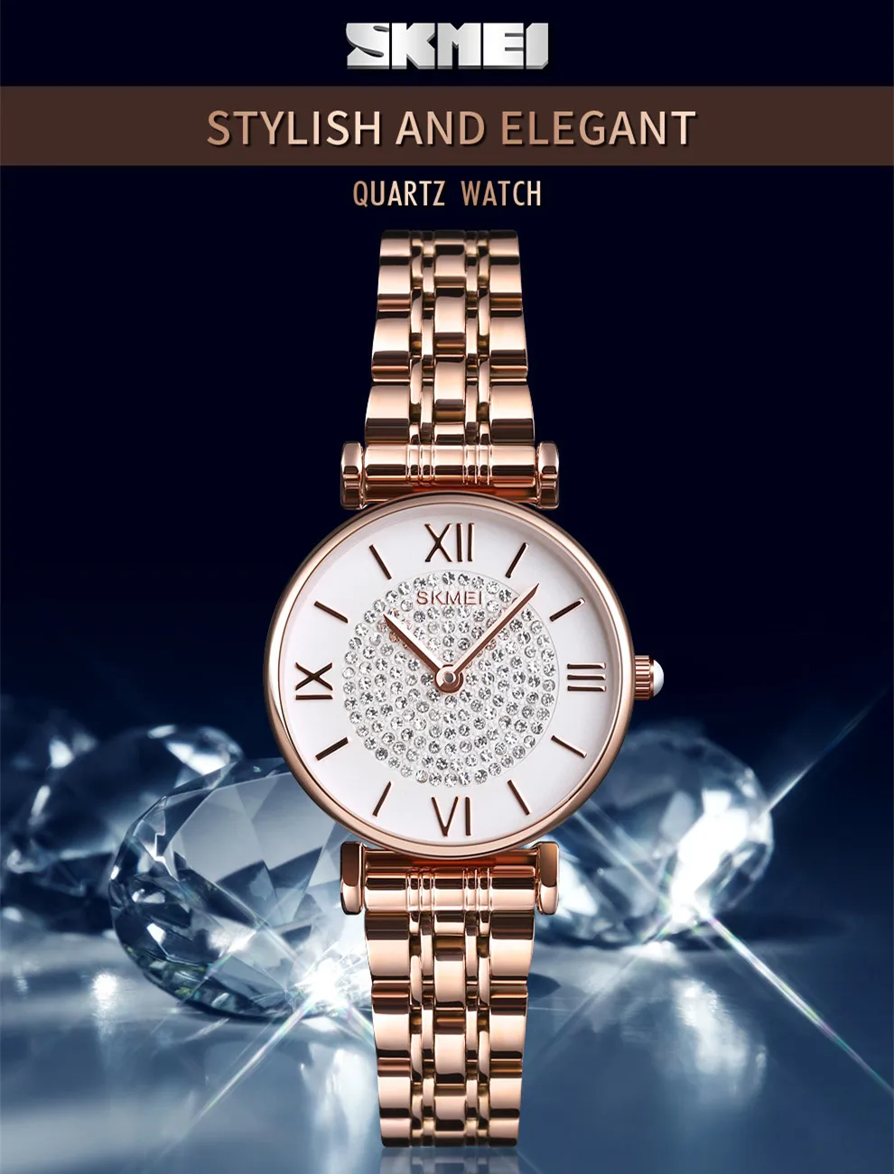 Skmei Relógio De Pulso Feminino Ouro Rosa,Relógio De Aço Inoxidável 1533 -  Buy Senhoras Relógios De Pulso,Relojes De Mujer,Mulheres Relógios Product  on Alibaba.com