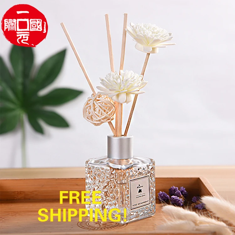 

High Quality Control Essential Oil Aromatherapy Reed Diffuser Bottles Rattan Sticks Glass White