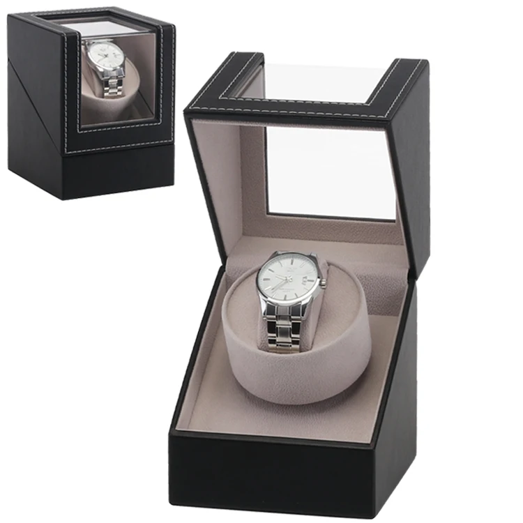 

Faux Leather Pu Mini Version Single Head Rotators Automatic Chain Watch Shaker Box