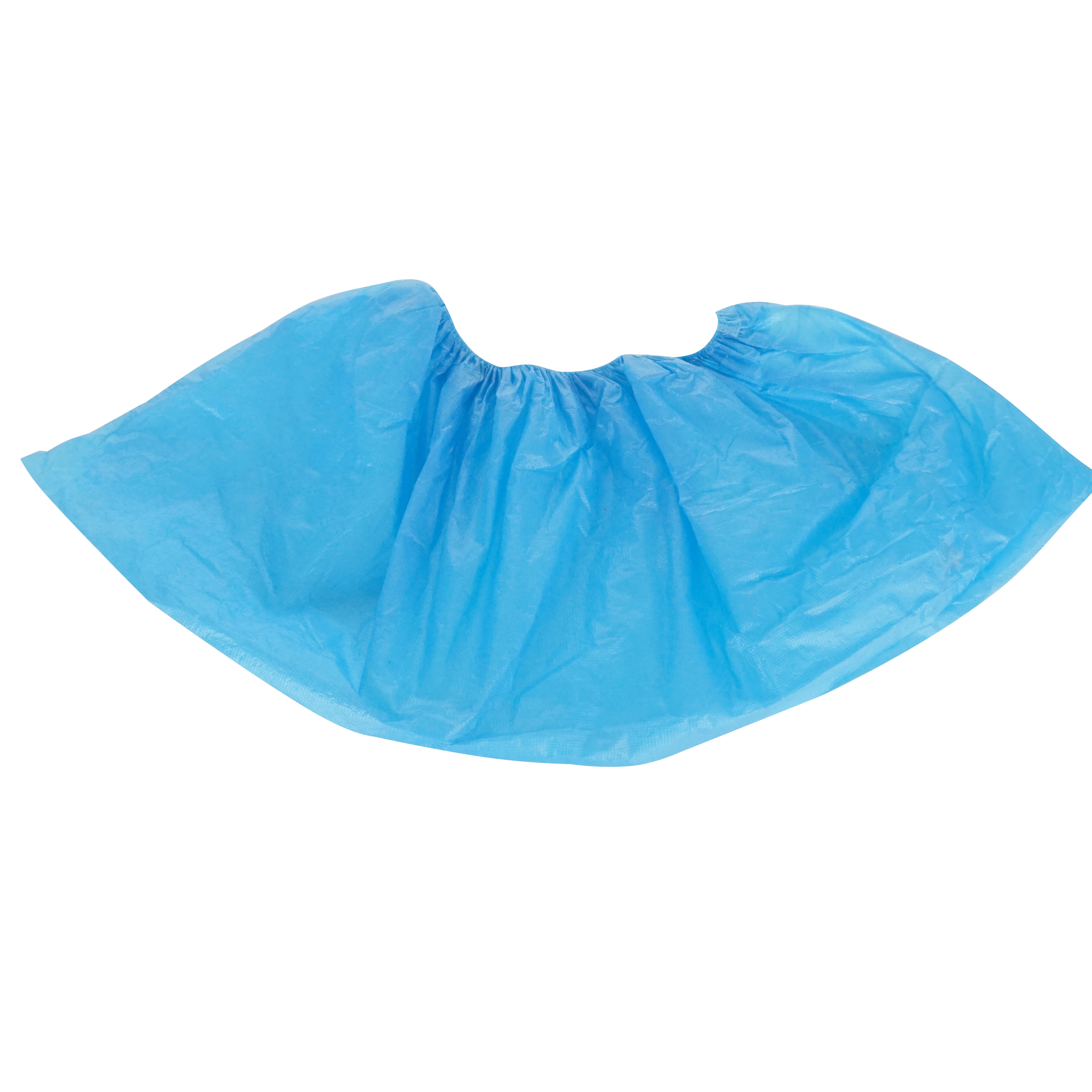 

Disposable soft single elastic waterproof professional manufacture cheap cpe raw materia shoe cover, Blue