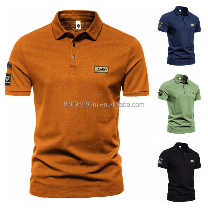 

Summer shirt Polo shirt Men's lapel T-shirt work clothes men's print men polo shirts wholesale white