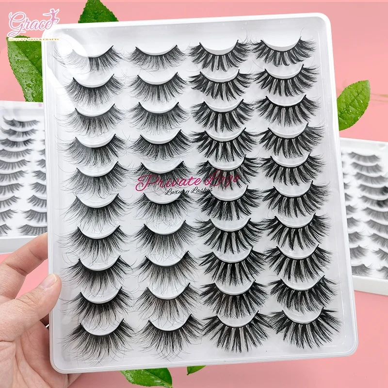 

New Fashion 20 Pairs Faux Mink Lashes With Custom Eyelash Packaging Book