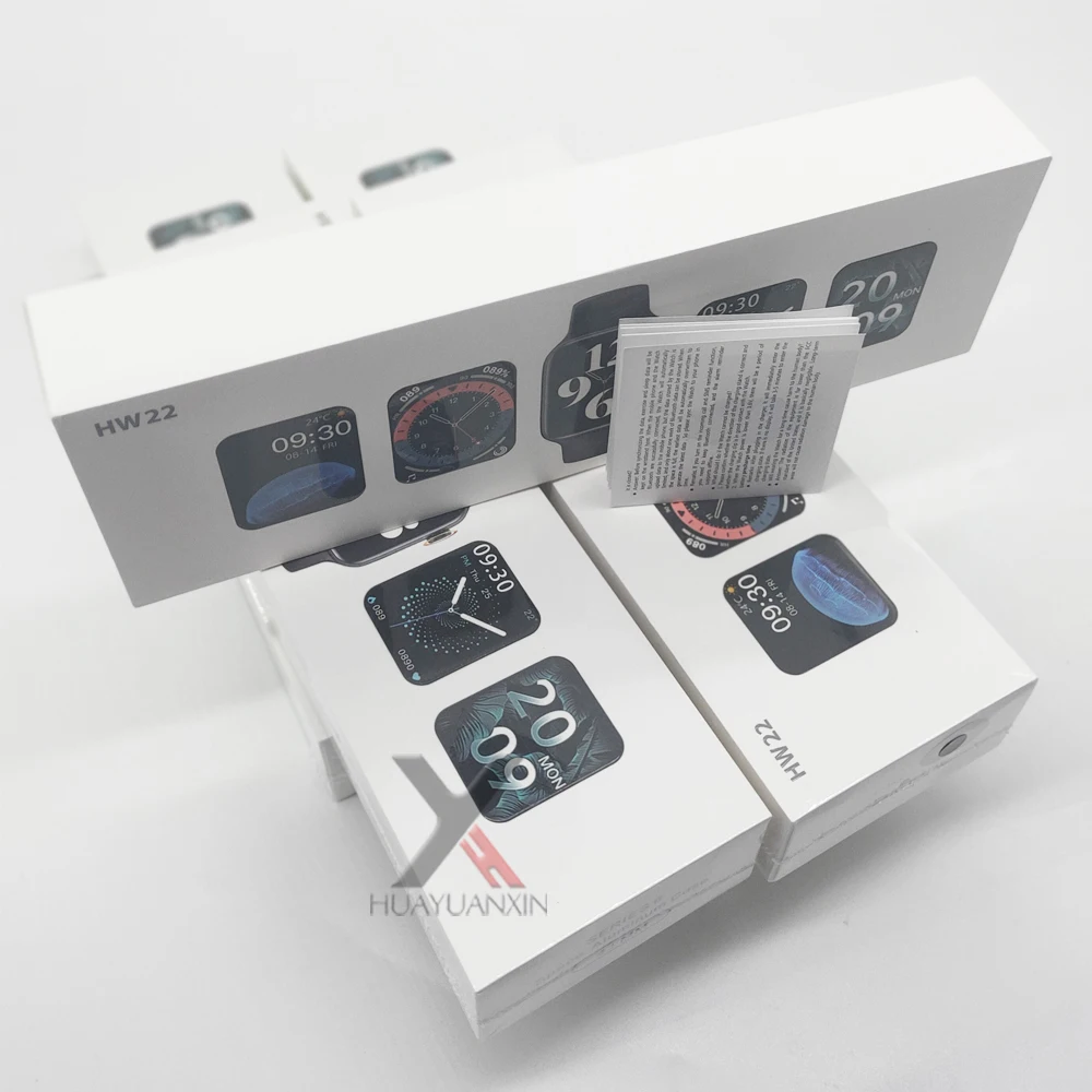 

High quality HW22 smart watch custom wallpaper series 6 sports watches body temperature rotation button smartwatch HW22, Black white blue pink red