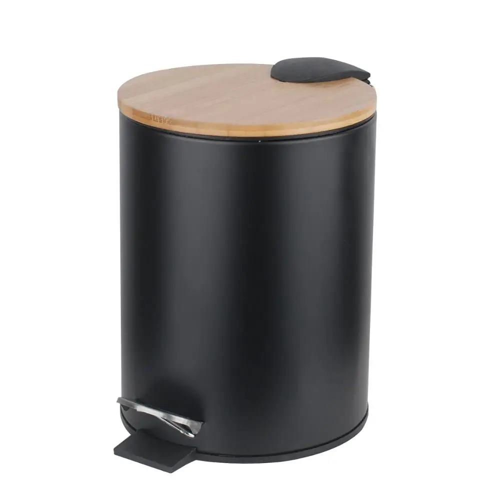 
Latest Design High Quality 3l White Powder Coating Bamboo Lid 10 gallon trash can 