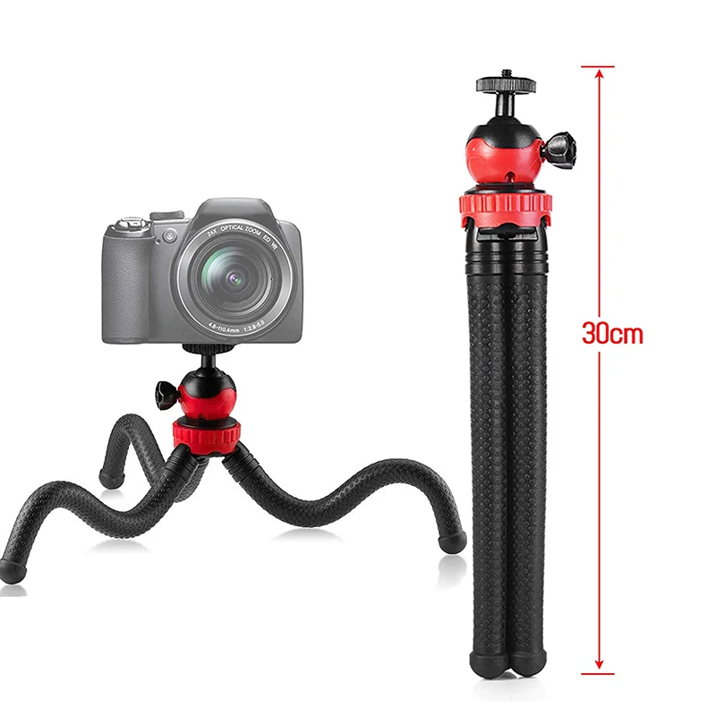 

Huayi waterproof 360 degree DSLR tripod travel sport octopus tripod for mobile and camera mini flexible tripod for DSLR, Black/ red+black