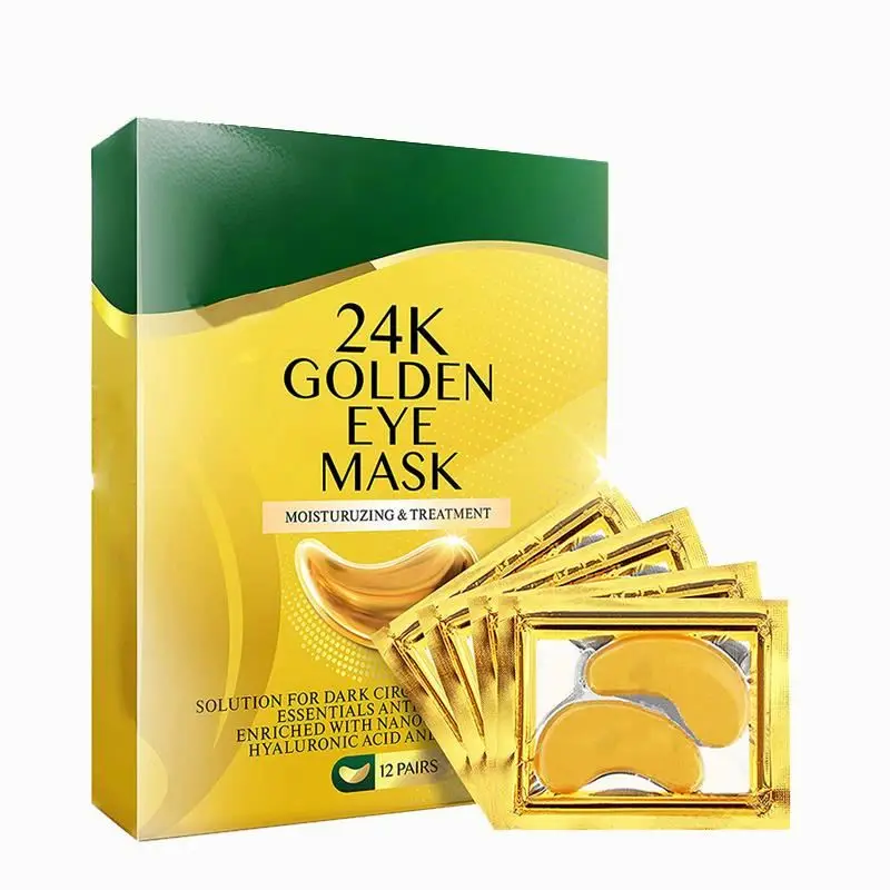 

Collagen eye mask for Dark Circles Undereye Gel Patches 24K Gold Eye pads, Gold /black/white/blue