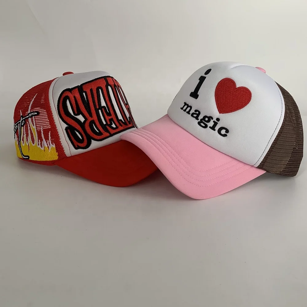 

Factory wholesale custom high quality embroidery trucker hat patch truck cap