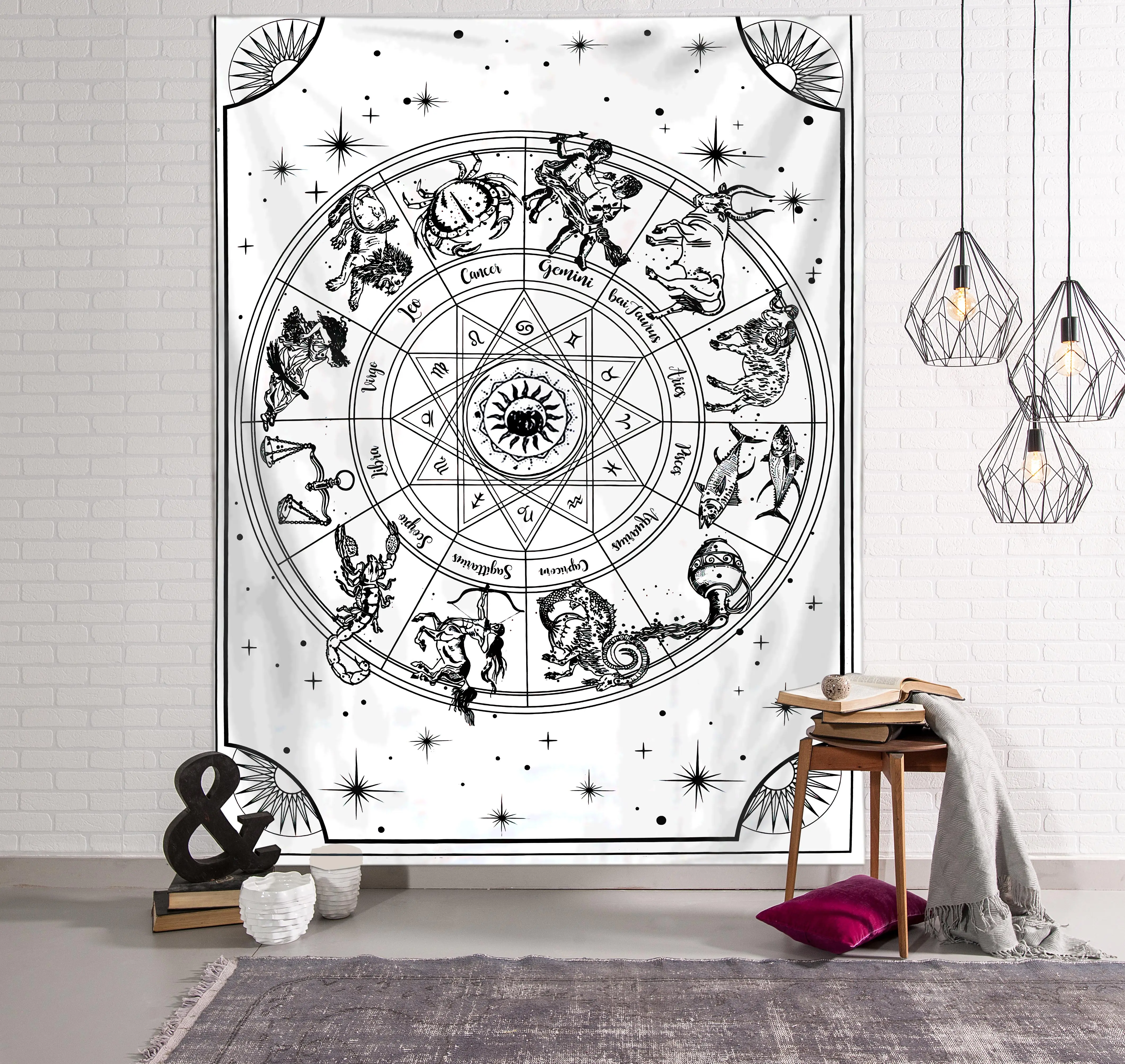 

OEM Factory Decorative Background Cloth Mandala Black And White India Tapestry With Lowest Price