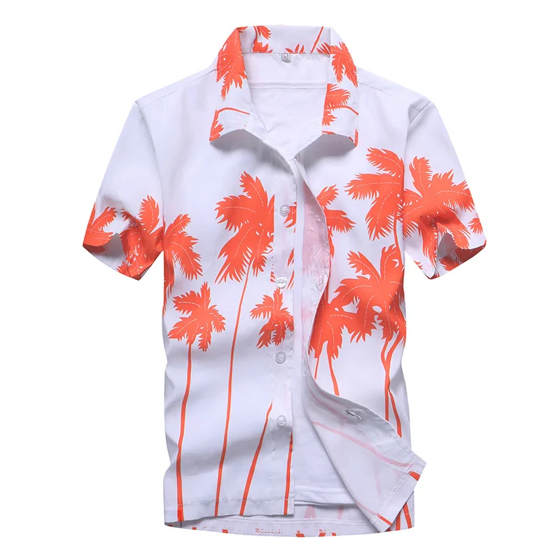 

New summer and autumn color printing shirt cool comfortable men's shirt