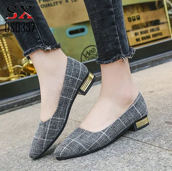 

Ladies Pumps Sexy Pointed Toe Round Heel Work Flat Shoes For Women