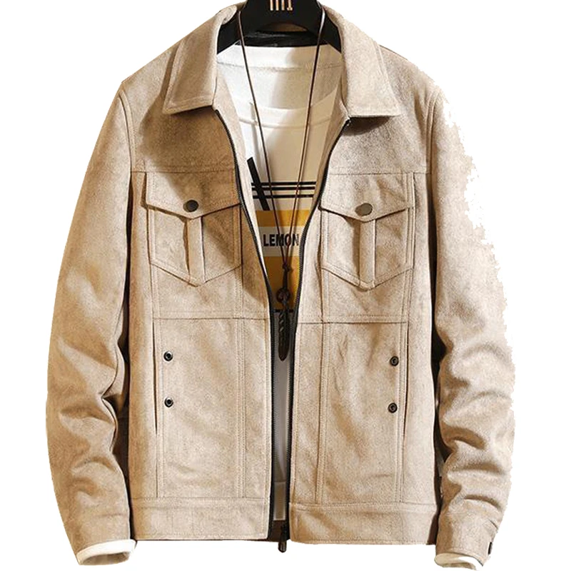 

Autumn and winter deerskin velvet jacket for men 2020 New Korean version of men's work gear handsome loose with thick velet