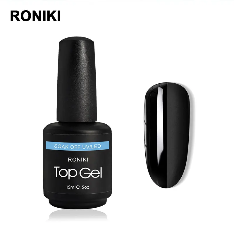 

RONIKI Free Sample High Quality Transparent Ultra Shine Nail Gel Top Coat UV Gel, Clear