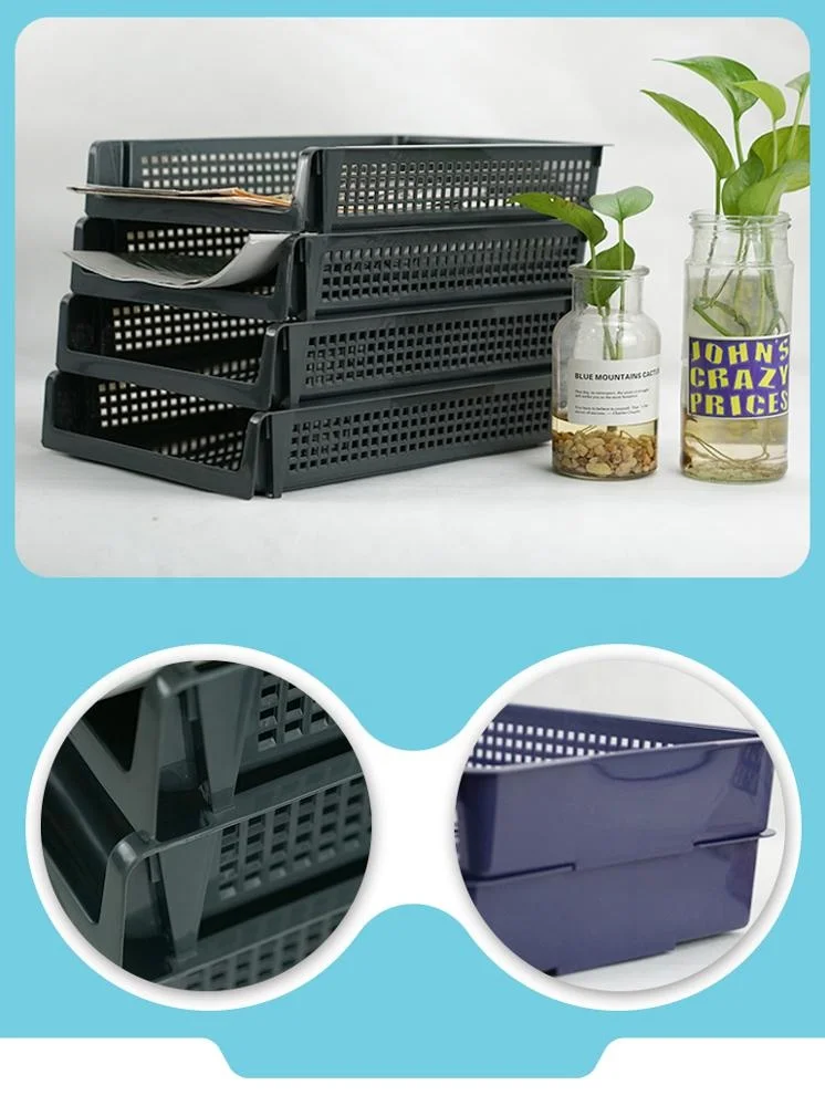 
plastic storage organizer office desk file tray with customizable logo 