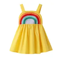 

2020 Summer Girl Dress Rainbow Printing cotton Sleeveless slip dress Princess Dresses for Baby Clothes 1-5Y