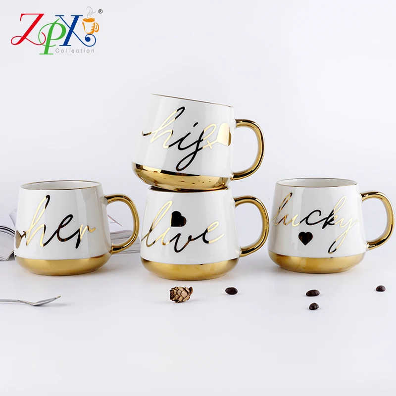 

Hot Sales Customized Ceramic Cup Milan Football European Coffee Mug Set Luxury Porcelain Gold Handle Cup
