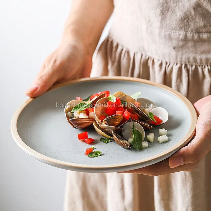 Custom Ceramic Breakfast Plate Nordic Creative Simple Steak Plate Home Dish Plate 