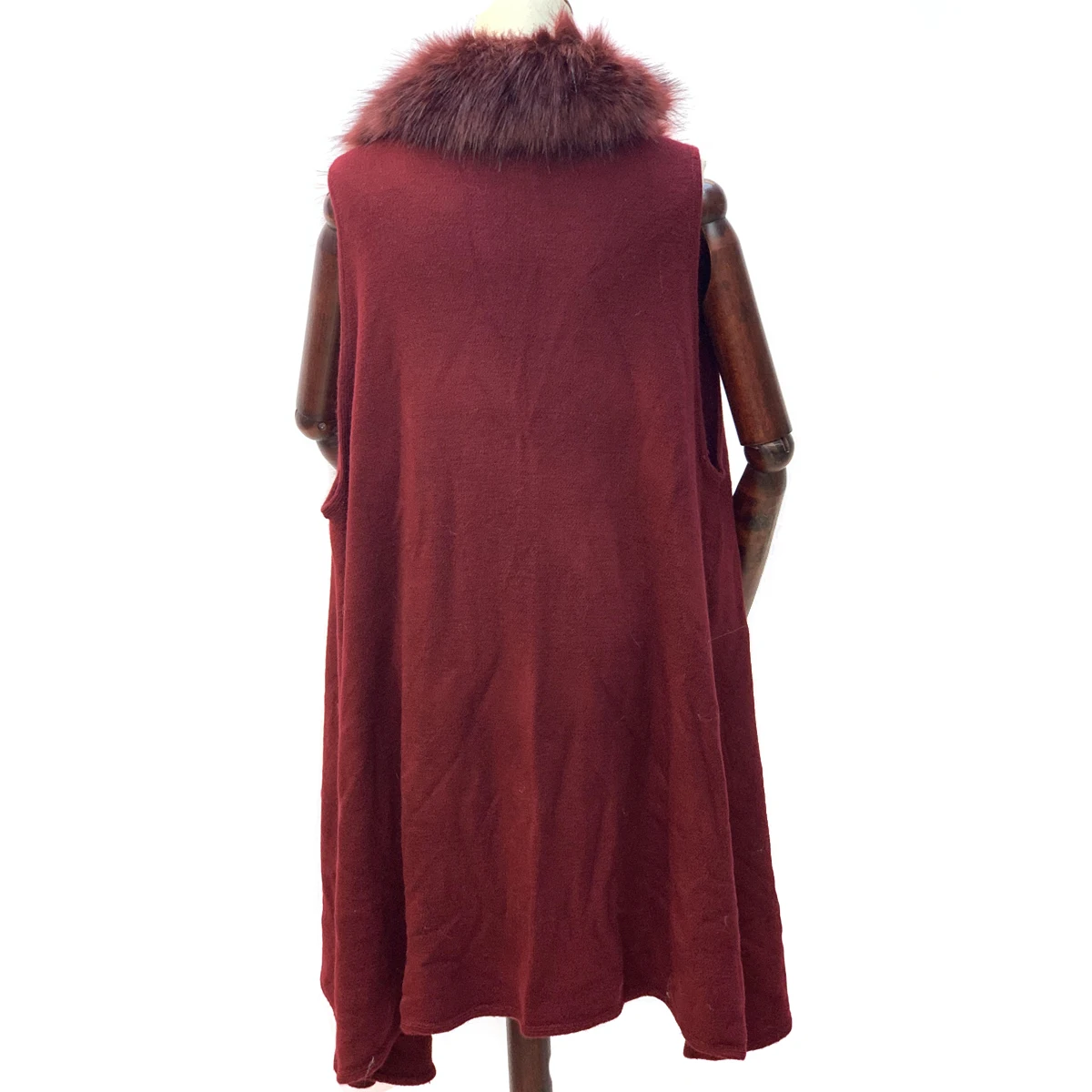 时尚纯色针织羊绒披肩冬季与狐狸毛皮修剪毛皮兔子毛皮披肩