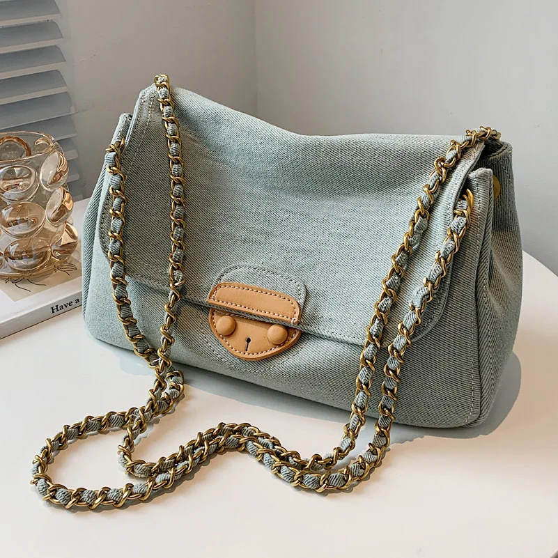 

Fashion Denim handbag leisure trend Female Jeans Hand Bags casual bag style Washed Jeans hand bag