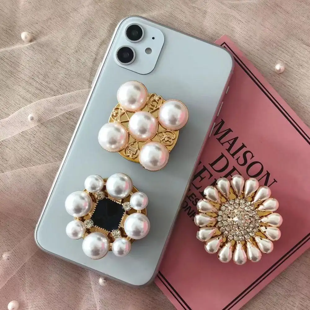 Multifunctional Mobile Phone Accessories with Diamond stones custom alloy popping grip for phone