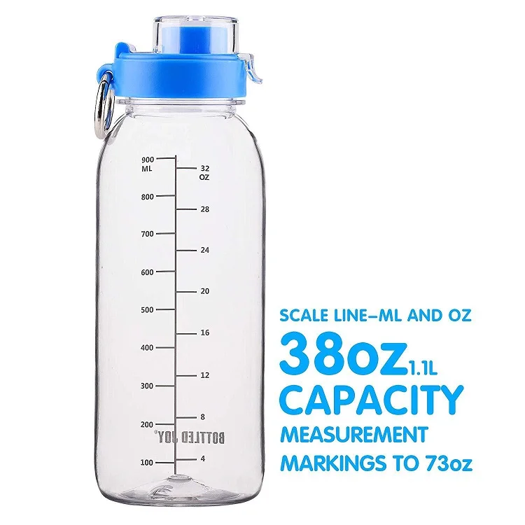 

32oz 1L Drinking Sports for Camping Workouts Gym and Outdoor Activity Motivational Water Bottle with Time Marker Reminder