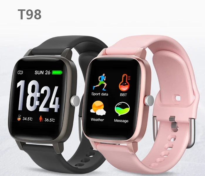 

2022 Newest T98 1.4 Inch Touch Screen Smart Watch Body Temperature Measure Heart Rate Monitor Blood Pressure Global Version