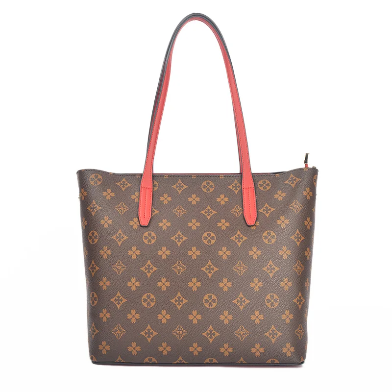 

Casual style symbol pattern women's handbag custom LOGO women's tote bag brown ladies tote bag