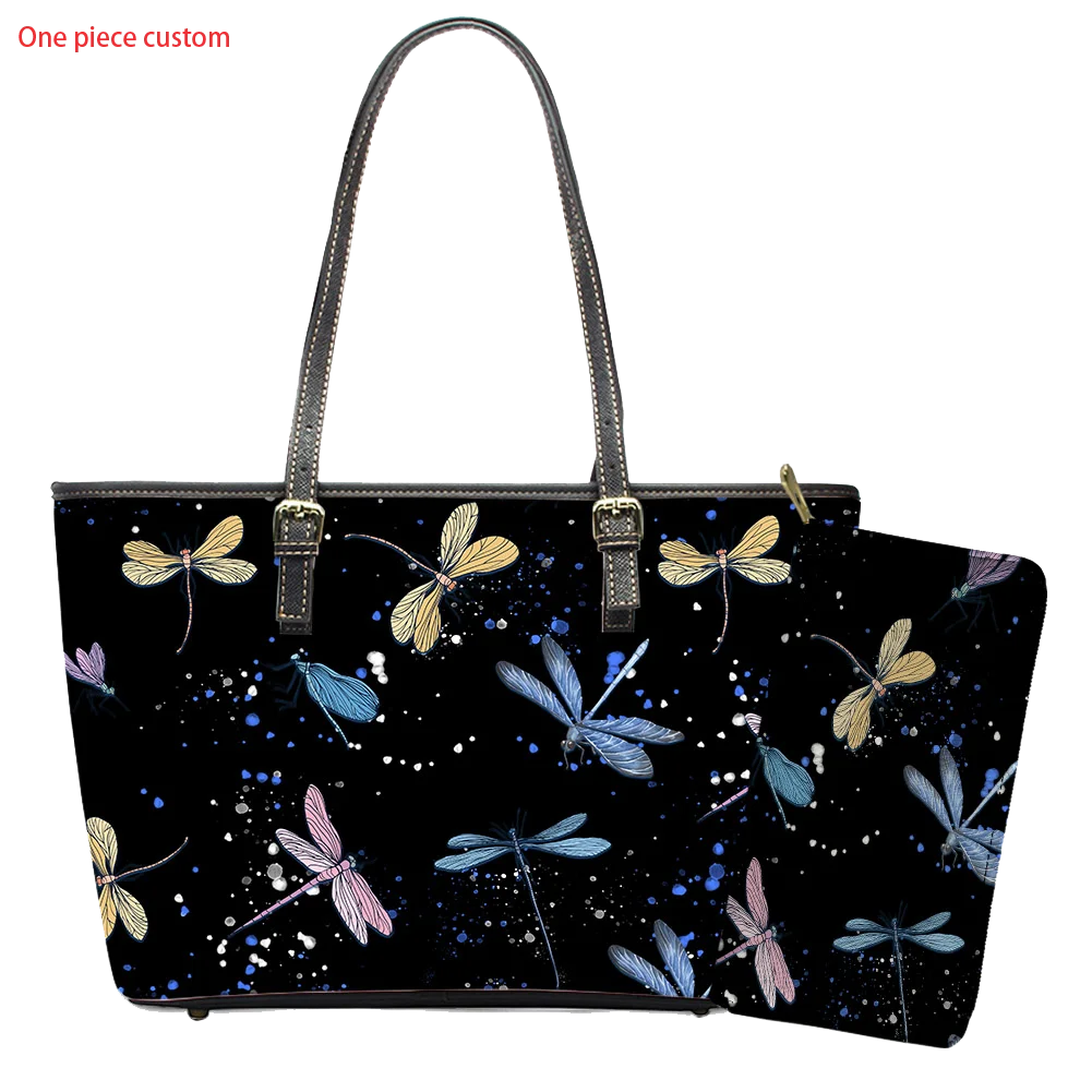 

Ensemble de 2 pieces sac a main et portefeuille en cuir de luxe pour dames cute handbag and purse with butterfly pattern, Customized color