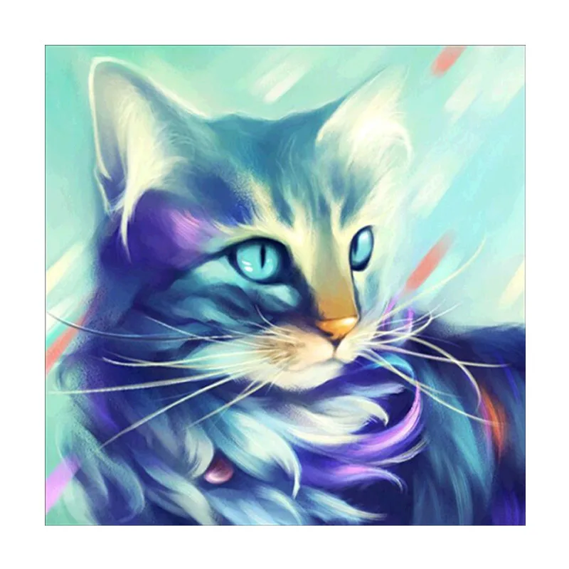 

5d Diamond Painting Full Drill Canvas Paintings For Sale Colorful Cat Painting By Number Flowers Wall Pictures Artwork, Customized color