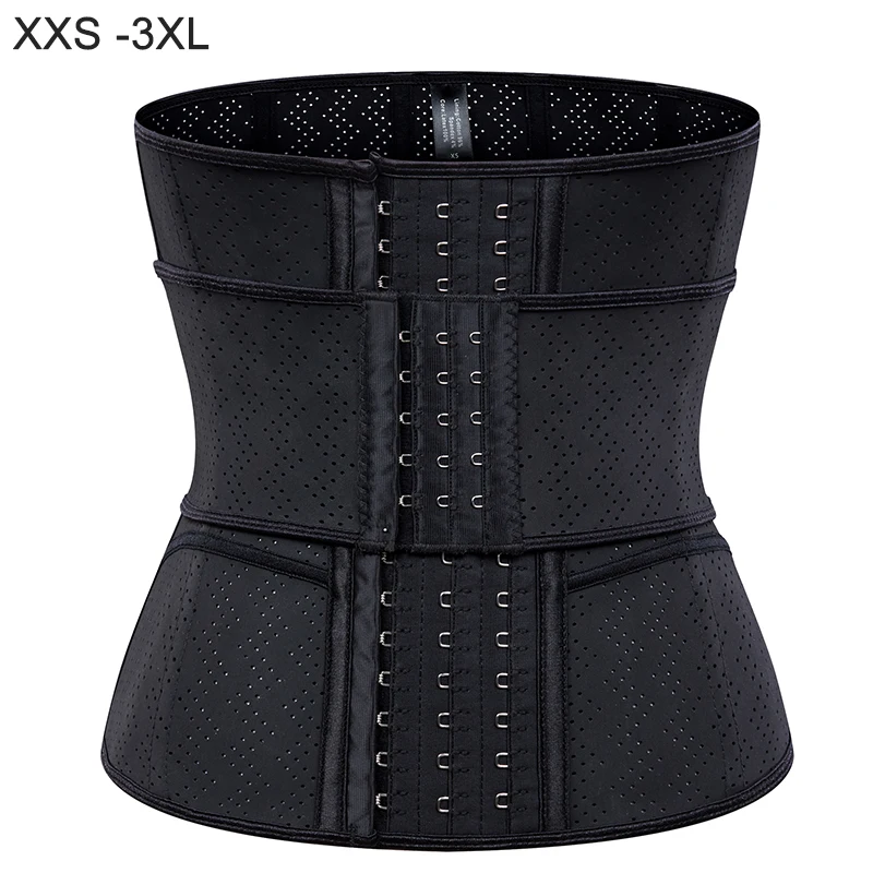 

Wechery Best XXS XS Breathable Shapewear Hook Ultra Slim Women Fajas Colonbiana Corset One Belt Single Strap Waist Trainer Latex, Black