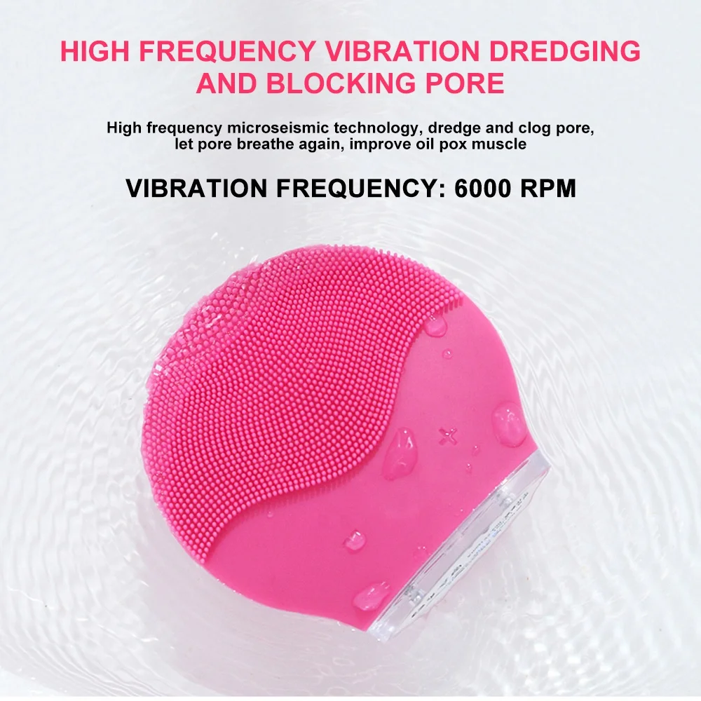 
Electric Mini Facial Cleansing Massager Brush For Wash Face Cleanser Machine Deep Clean Silicone Cleaner Massage Device 