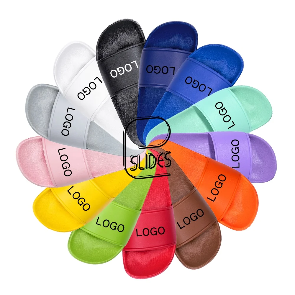 

Le Slides Unisex Custom Logo Leather Slide Sandal PVC Quality Slippers Embossed Men Sandal